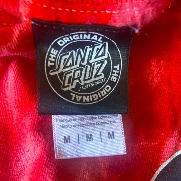 tie dye red santa cruz skater t-shirt - Picture 3 of 3